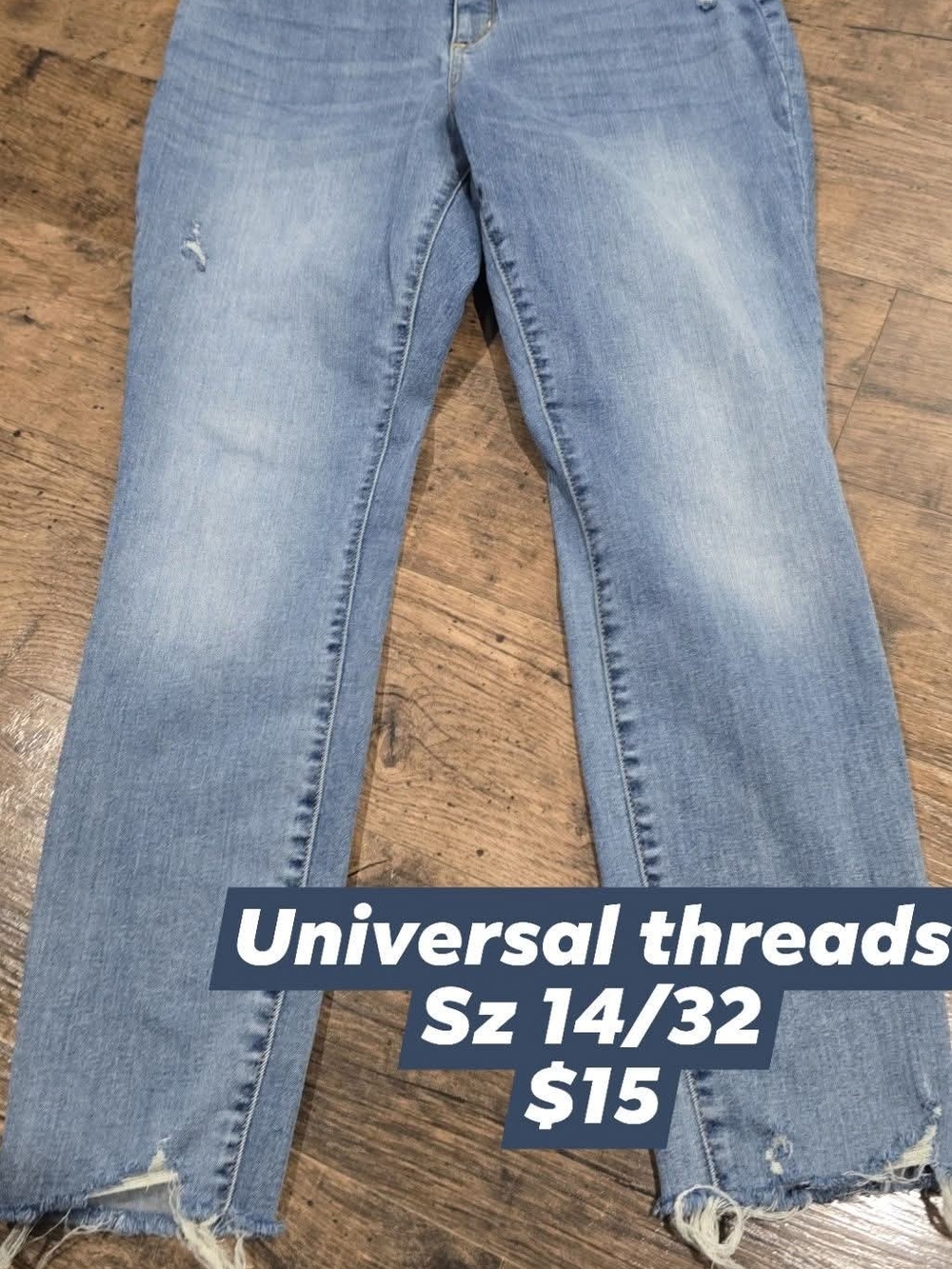 Universal Thread Light Blue Cropped Straight Jeans Sz 14